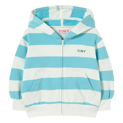 Tinycottons - Çizgili Organik Pamuklu Hoodie | Açık Mavi