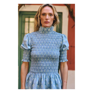 Maria de la Orden - Aleria SS Baumwollbluse | Blau
