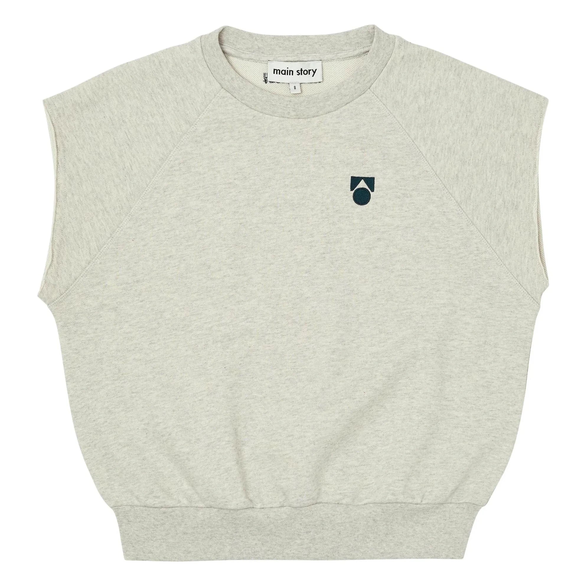 Main Story - Ärmelloses Sweatshirt aus Bio-Baumwolle | Gebrochenes Weiß meliert