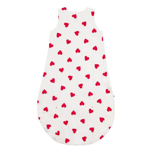 Petit Bateau - Gepolsterter Baumwoll-Schlafsack Herzen | Weiß