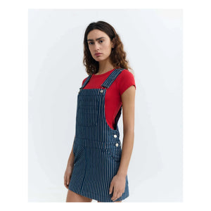 Thinking Mu - Rafaela Gestreiftes Bio-Baumwollkleid | Blau