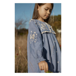Louise Misha - Hyacinte Organic Baumwolle Kleid | Blau