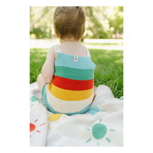 Bayiri - Regenbogen Strampler aus Bio-Baumwolle | Türkis