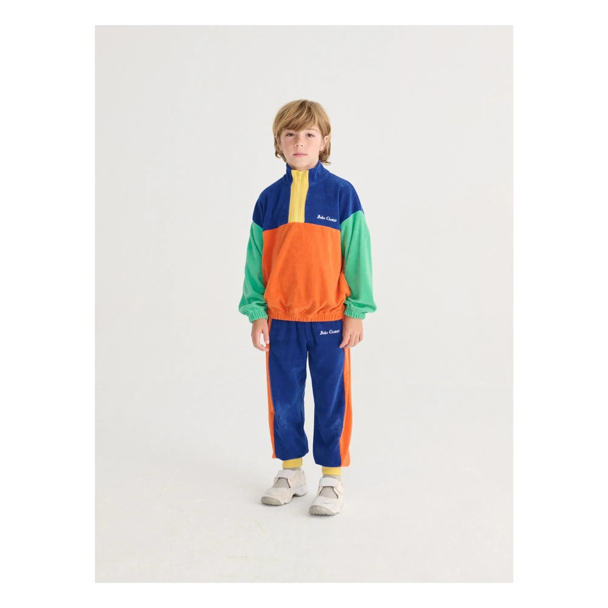 Bobo Choses - Sweatshirt aus Bio-Baumwollfrottee mit Farbblöcken | Orange