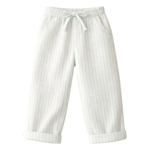 Lililotte - Paul Gestreifte Gabardine Bio-Baumwollhose | Mintgrün