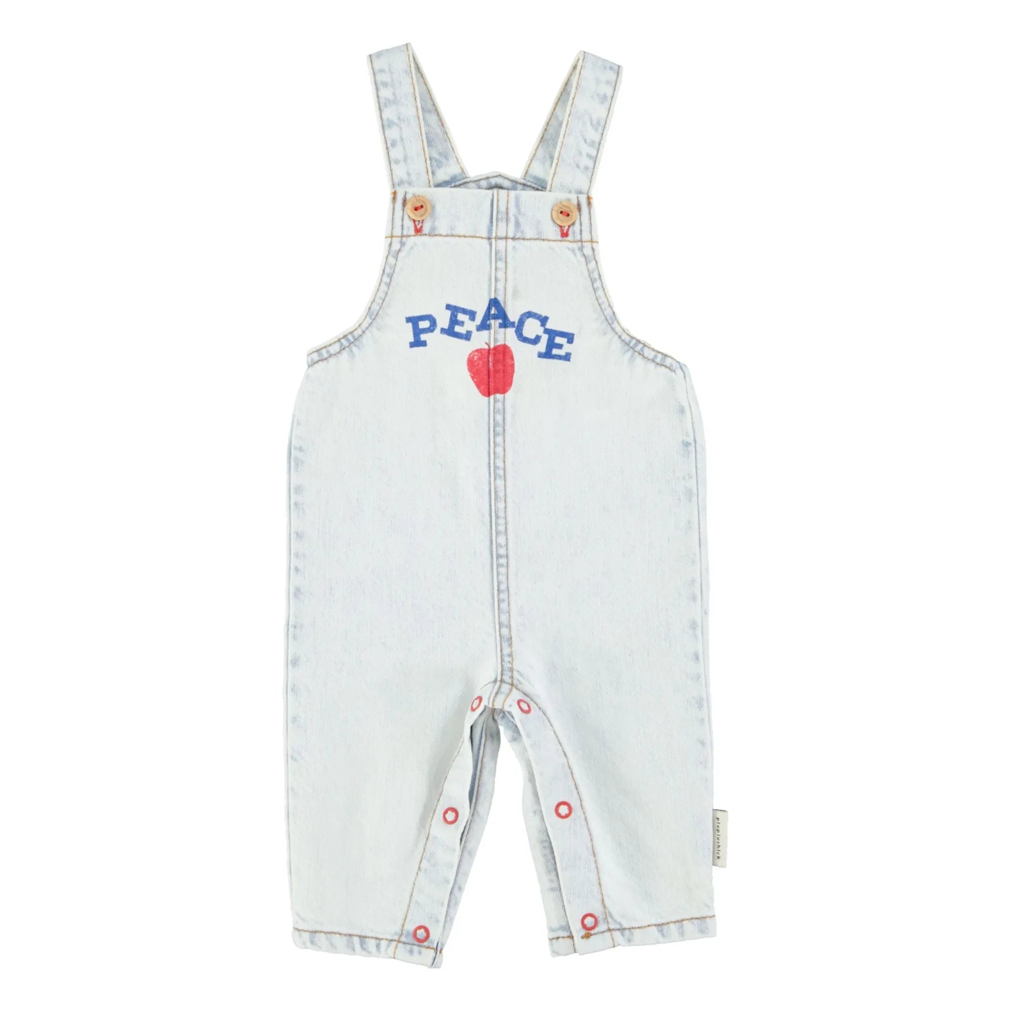 Piupiuchick - Peace Baby Jeanslatzhose | Gewaschenes Blau
