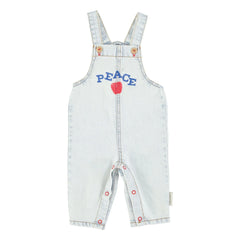 Piupiuchick - Peace Baby Jeanslatzhose | Gewaschenes Blau
