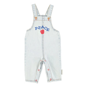Piupiuchick - Peace Baby Jeanslatzhose | Gewaschenes Blau