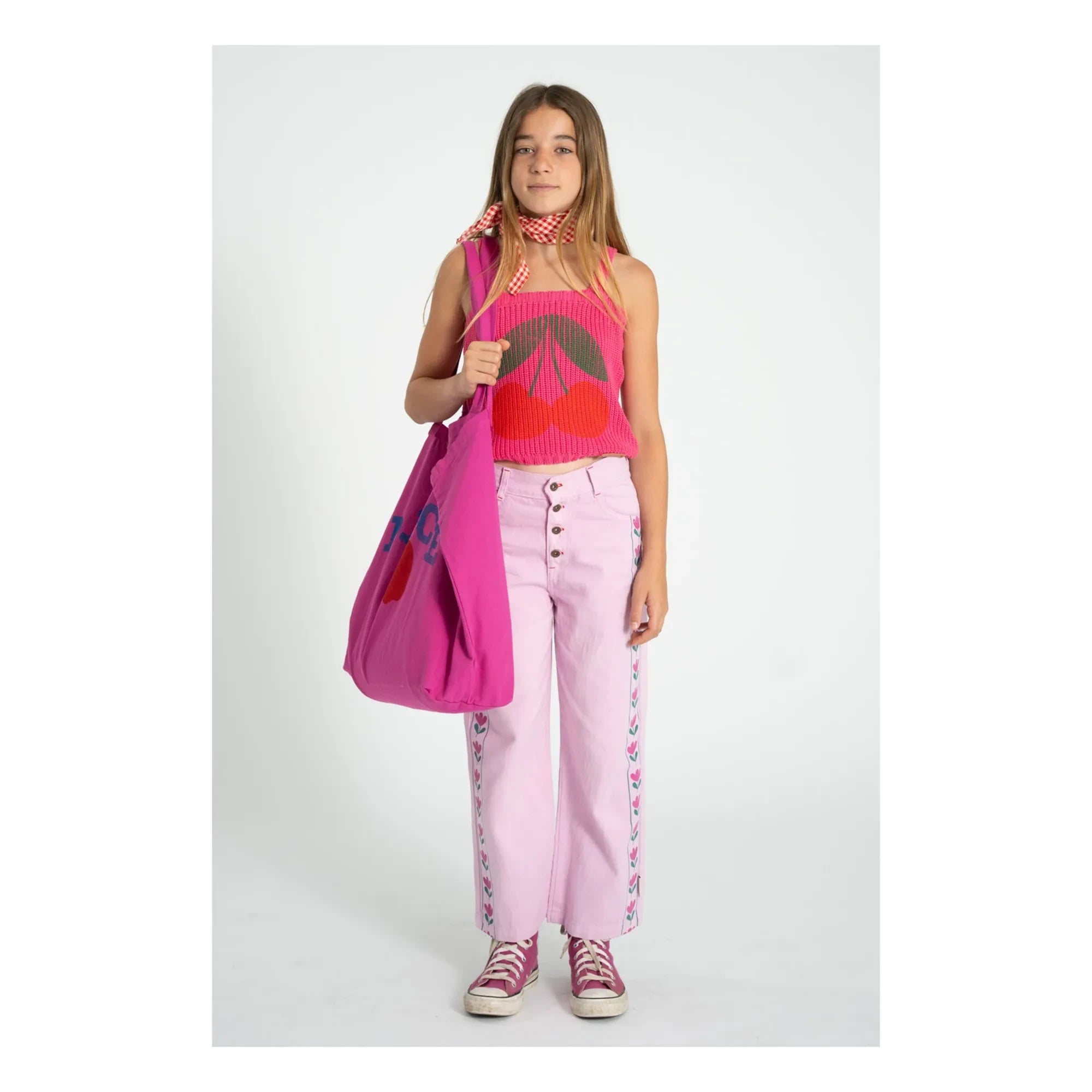 Piupiuchick - Flare Fleuri Twill Hose | Rosa