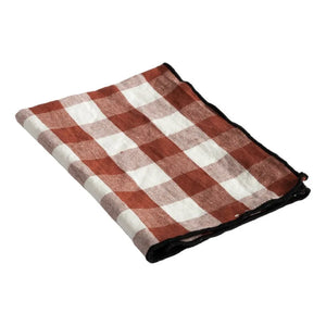 Ferienhaus – Bourdon Schwarzes Netz Gingham Küchentuch 48x75 cm | Vichy Argile