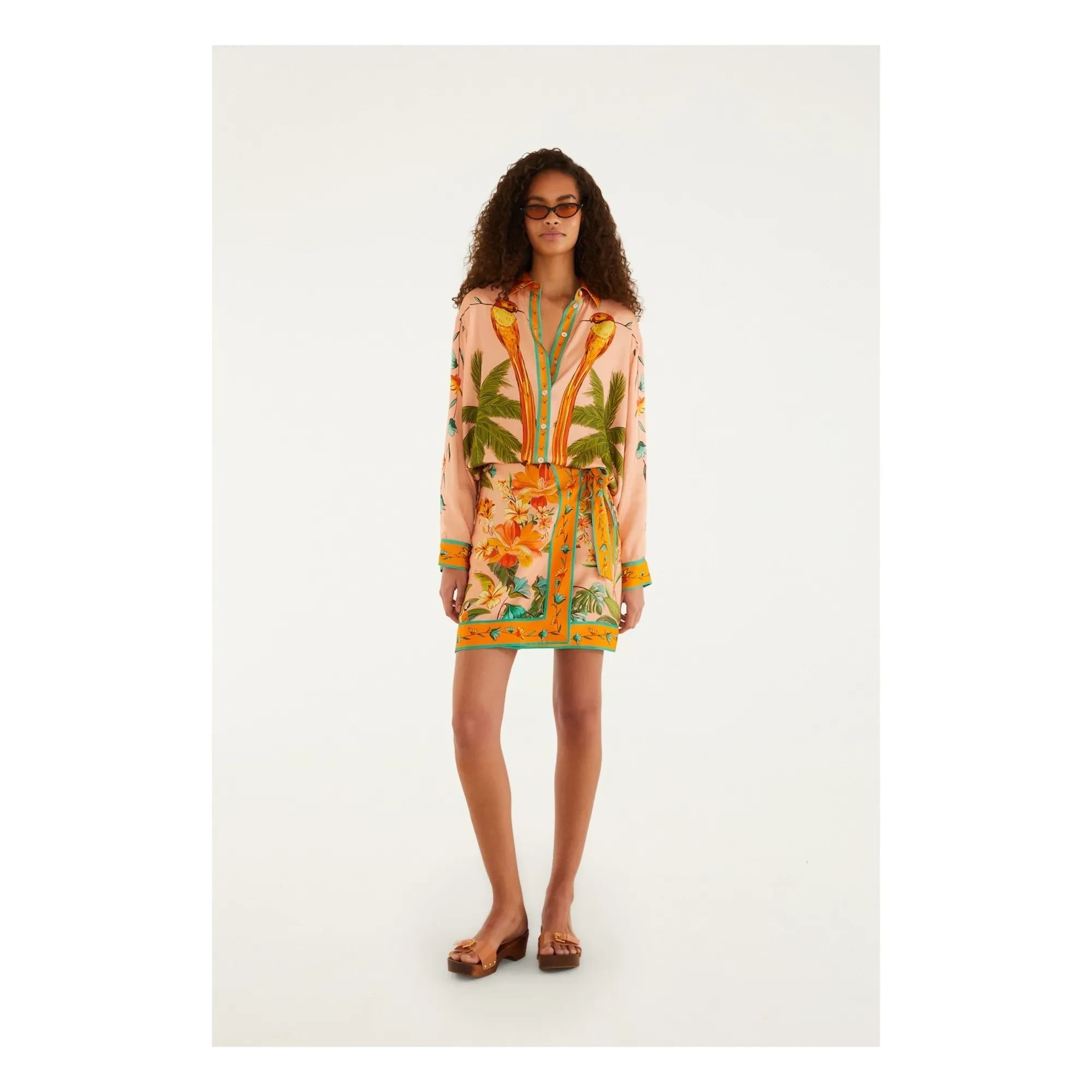 Farm Rio - Vogel-Shirt | Koralle
