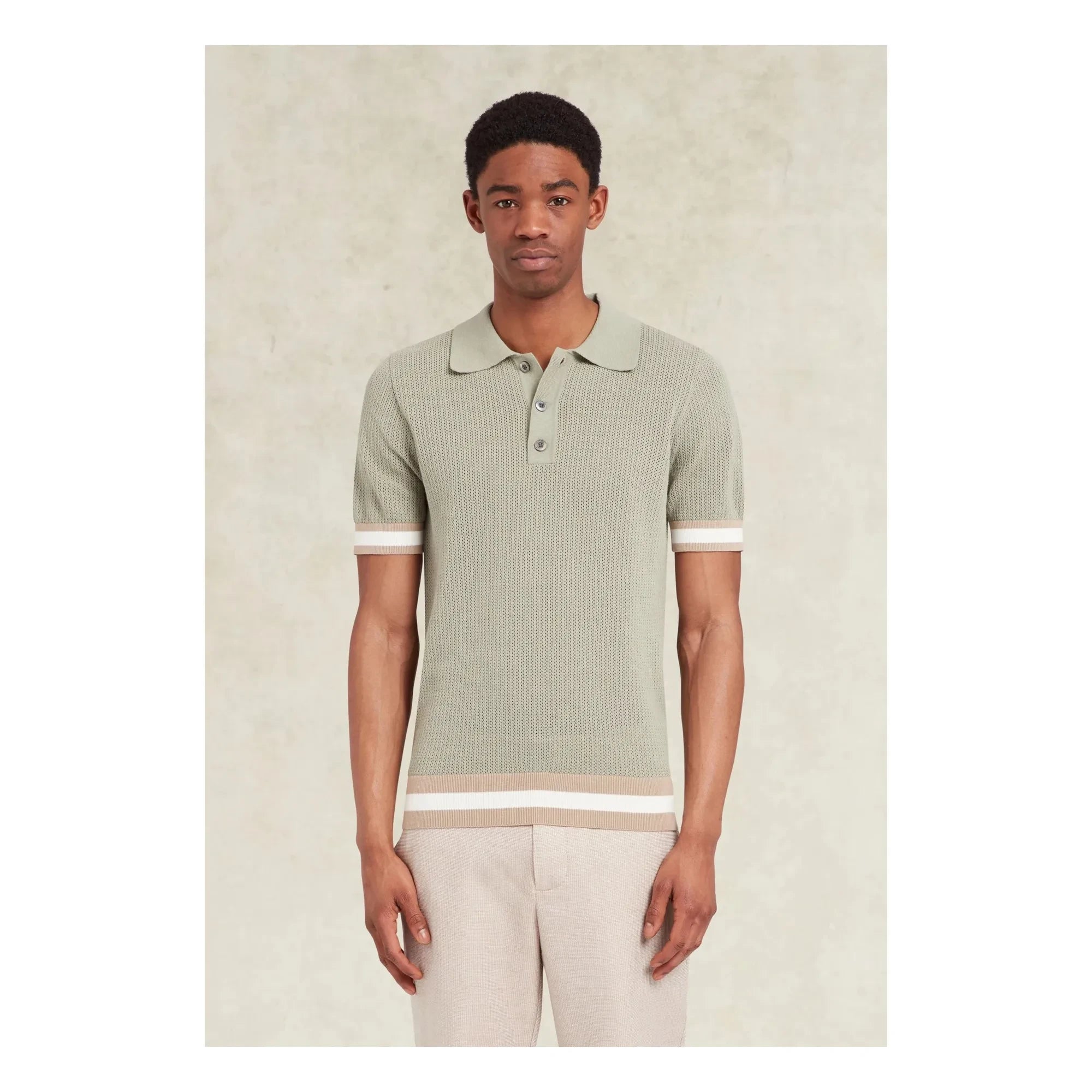 Ché Studios - Quinn Baumwoll-Poloshirt | Beige - Grün