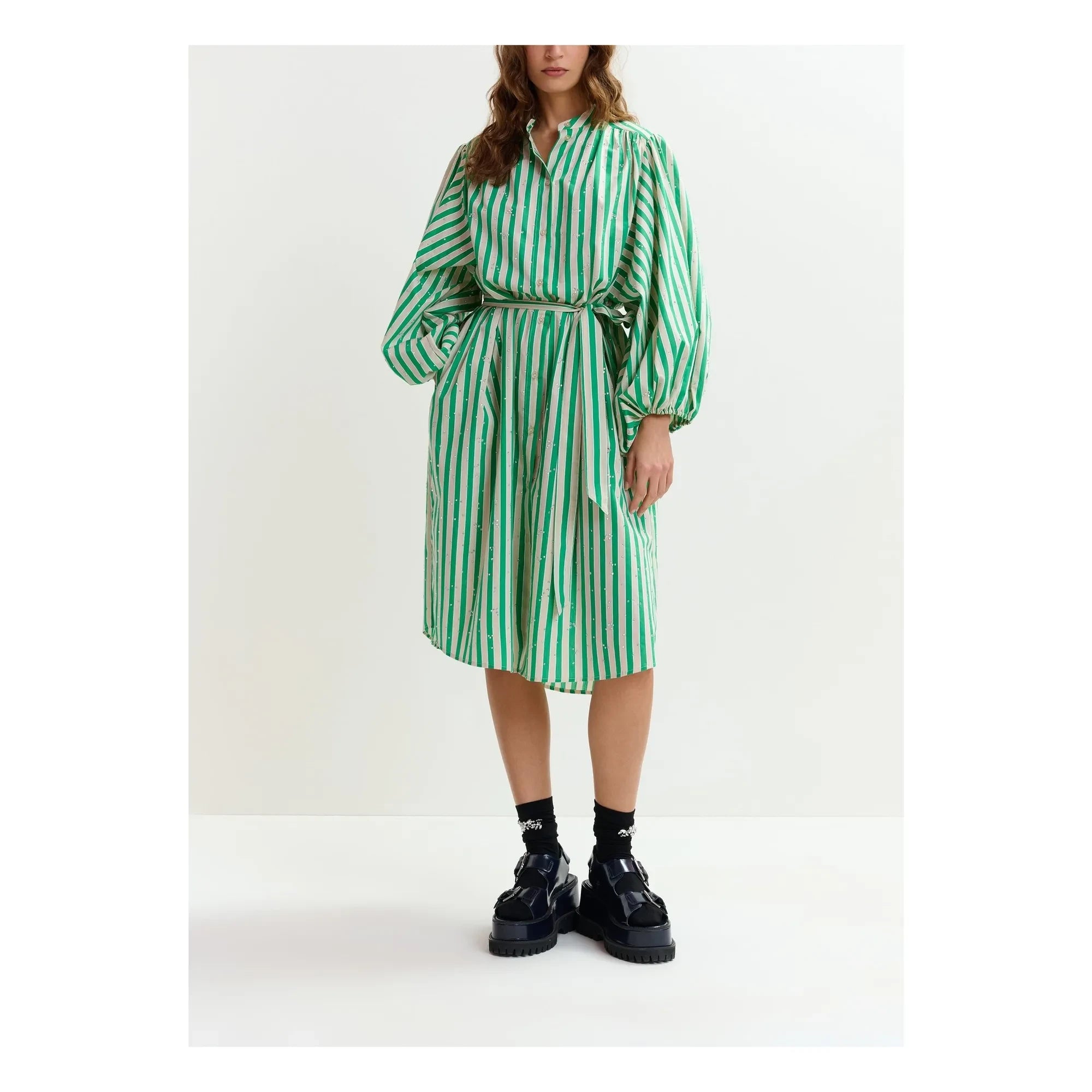 Essentiel Antwerp - Gestreiftes Jodianna-Kleid | Grün