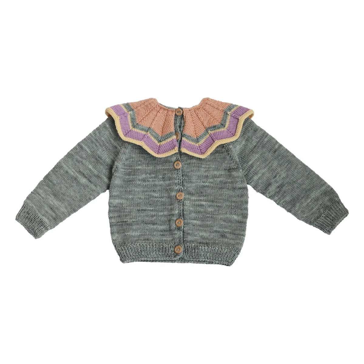 Kalinka - Türkiser Schmetterlings-Merino-Strickjacke