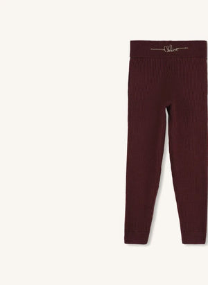 Chloé - Organik pamuk örgü pantolon | Plum