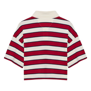 the new society - Acacia Gestreiftes Baumwoll-Polo | Rot