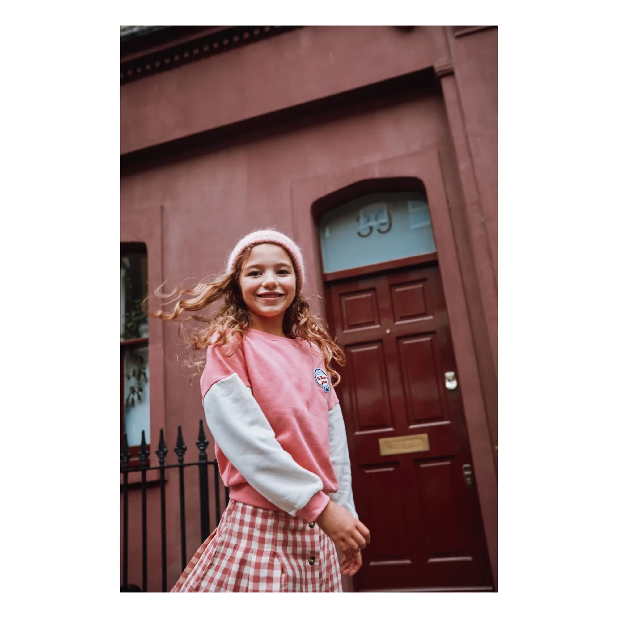 Emile et Ida – Sweatshirt mit Rosette aus Bio-Baumwolle | Rosa