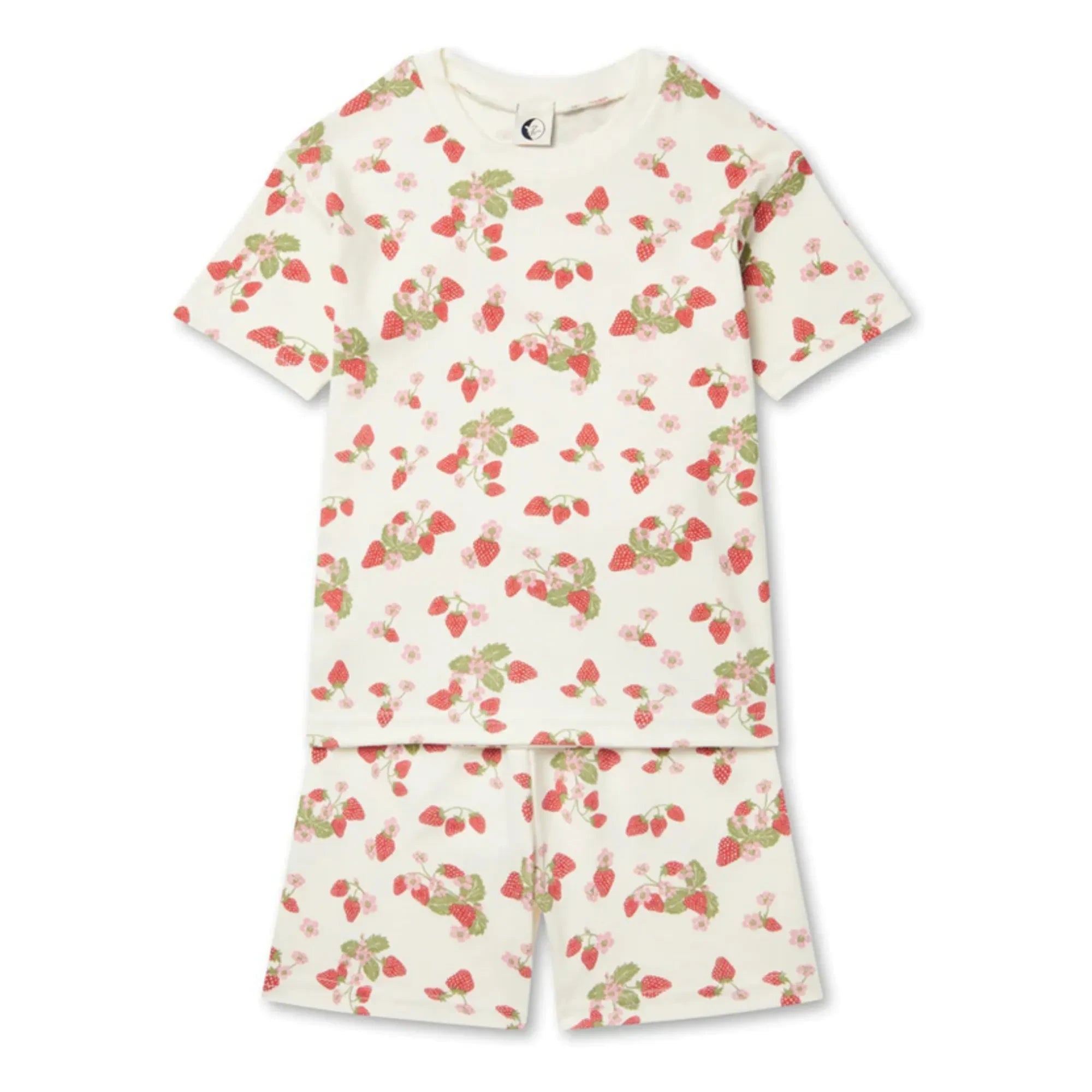 Sleepy Doe - Pyjama-Set aus Bio-Baumwolle mit Erdbeer-Motiv | Ecru