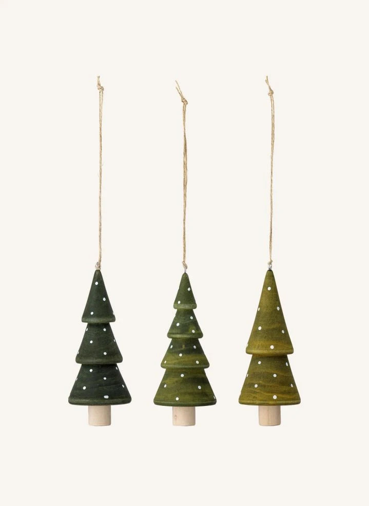 Bloomingville - Jayli Weihnachtsbaum Ornament Set - 3er Set | Grün
