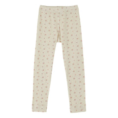 Emile et Ida - Leggings aus Bio-Baumwolle mit Pointelle-Blumenmuster | Creme