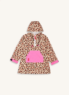 Hallo Hossy - Wasserabweisende Leopard Muster Kurze Poncho | Braun