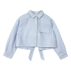 Mipounet - Sylvie Gestreifte Bluse mit Schleife | Hellblau