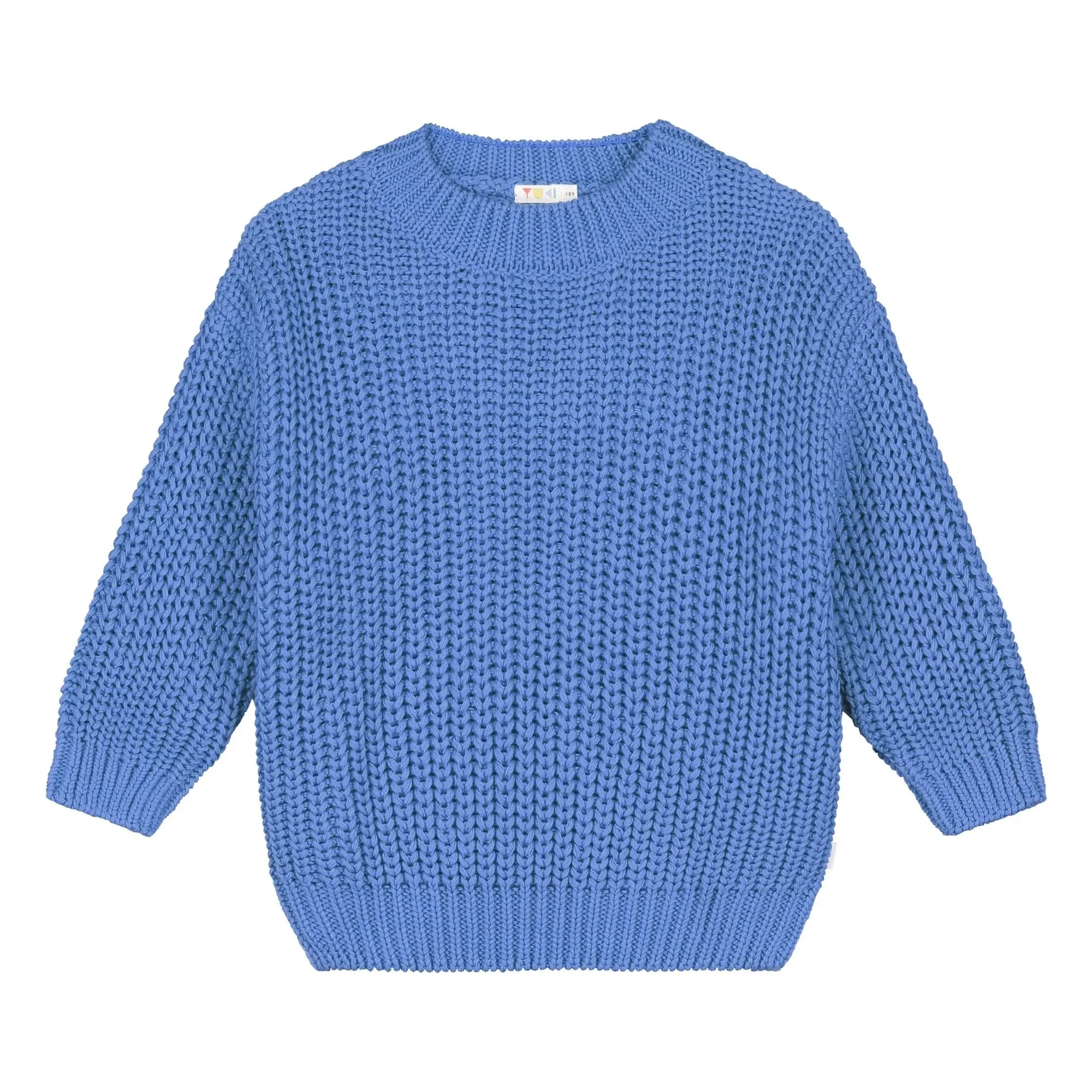 Yuki - Grobstrickpullover aus Bio-Baumwolle | Kobalt
