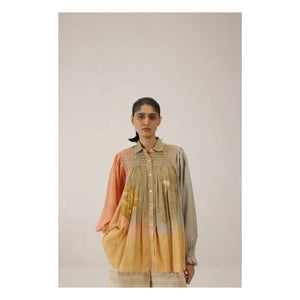 CORD - Judy Baumwoll-Seiden-Bluse | Khaki