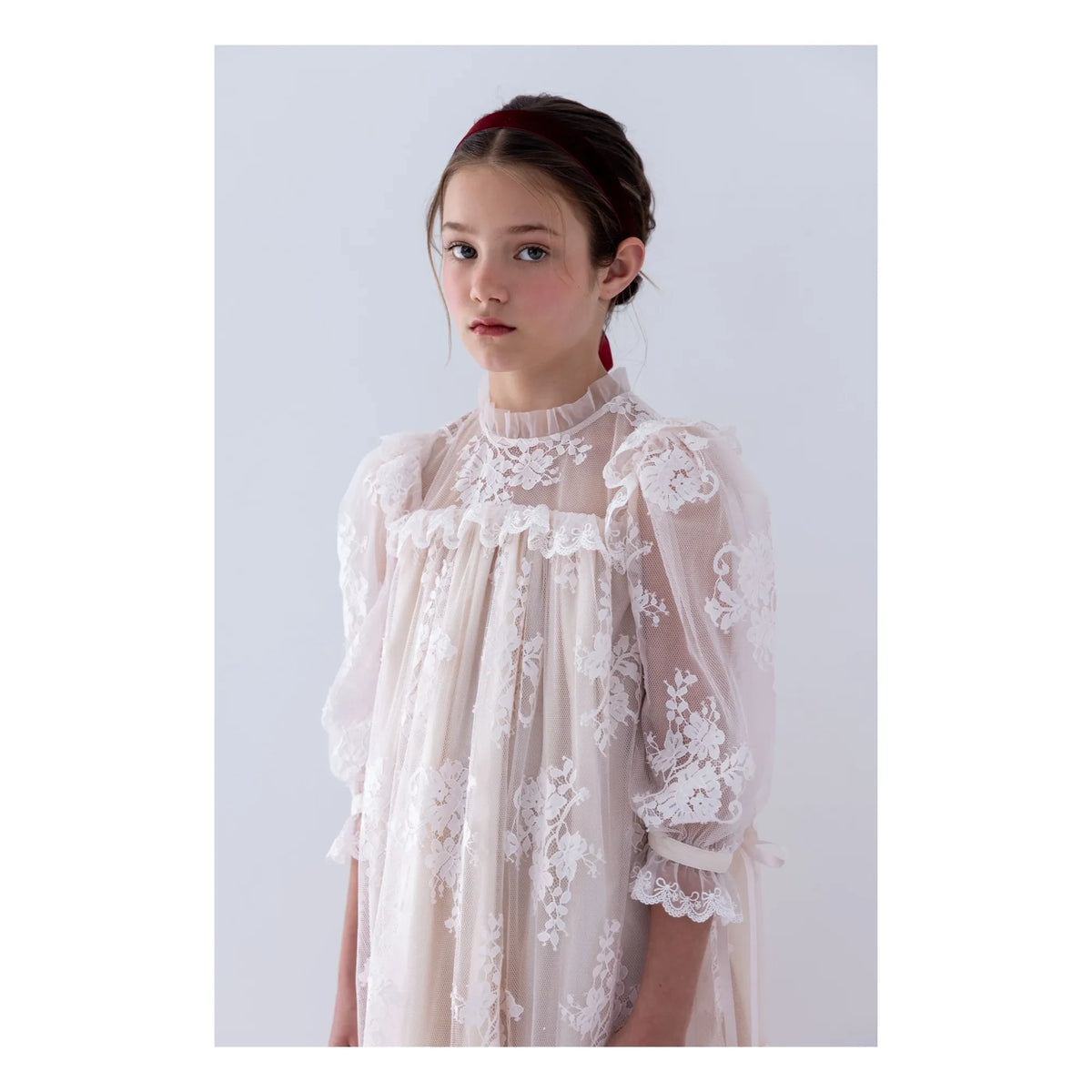petite Amalie - Dantel elbise | Açık Pembe