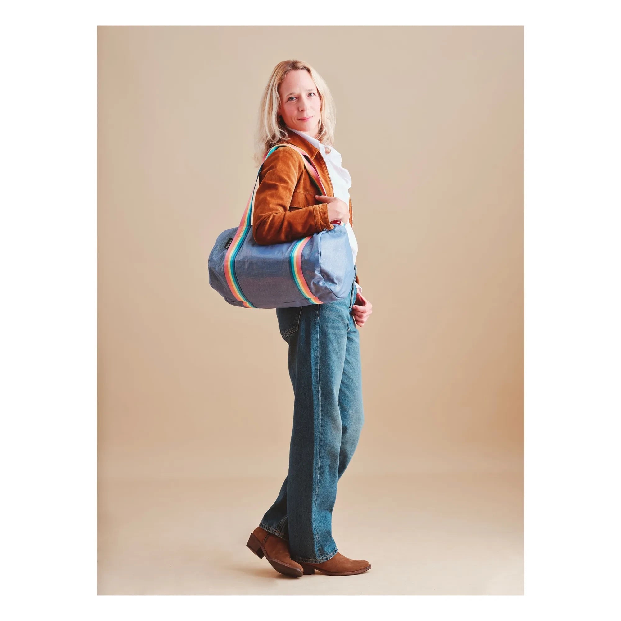 Caramel & Cie - Glänzende Wochenendtasche | Blau