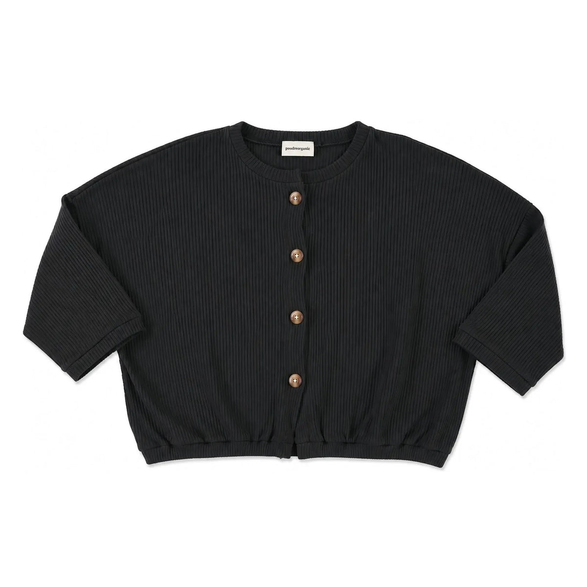 Poudre Organic - Zaatar Rippstrick-Cardigan | Schwarz