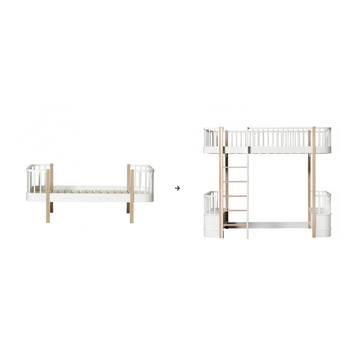Oliver Furniture - Yüksek Ahşap Ranza | Beyaz