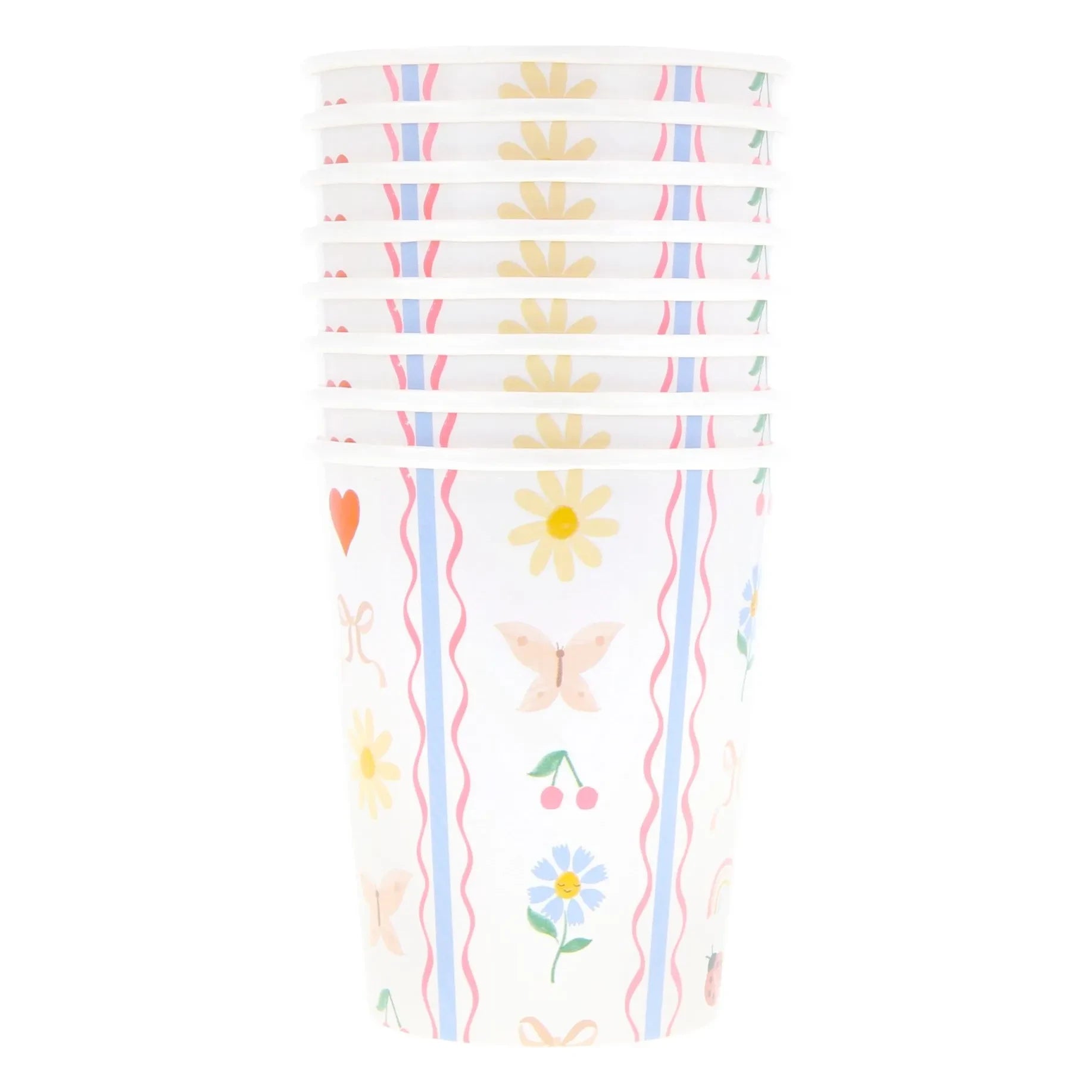 Meri Meri - Little Garden Becher - 8er Set | Ecru