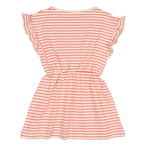 Búho - Gestreiftes Strickkleid Erdbeere Bio-Baumwolle | Rosa