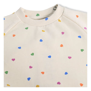 Molo – Bio-Baumwoll-Sweatshirt mit Herzstickerei | Ecru