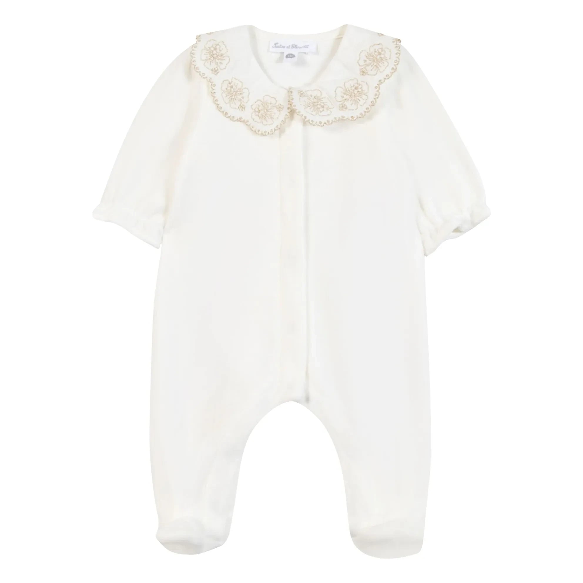 Tartine et Chocolat - Bestickter Pyjama mit Claudine-Kragen | Ecru