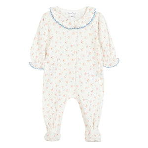 Tartine et Chocolat - Pyjama mit Blumen-Spitzenkragen | Ecru