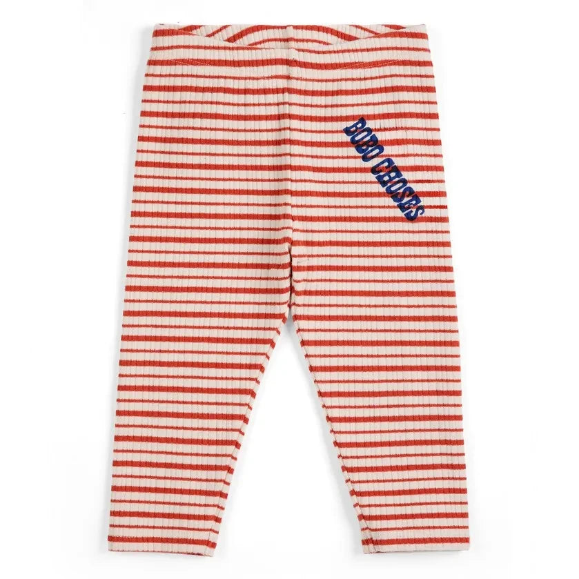 Bobo Choses – Gestreifte Rippleggings aus Bio-Baumwolle für Babys | Rot