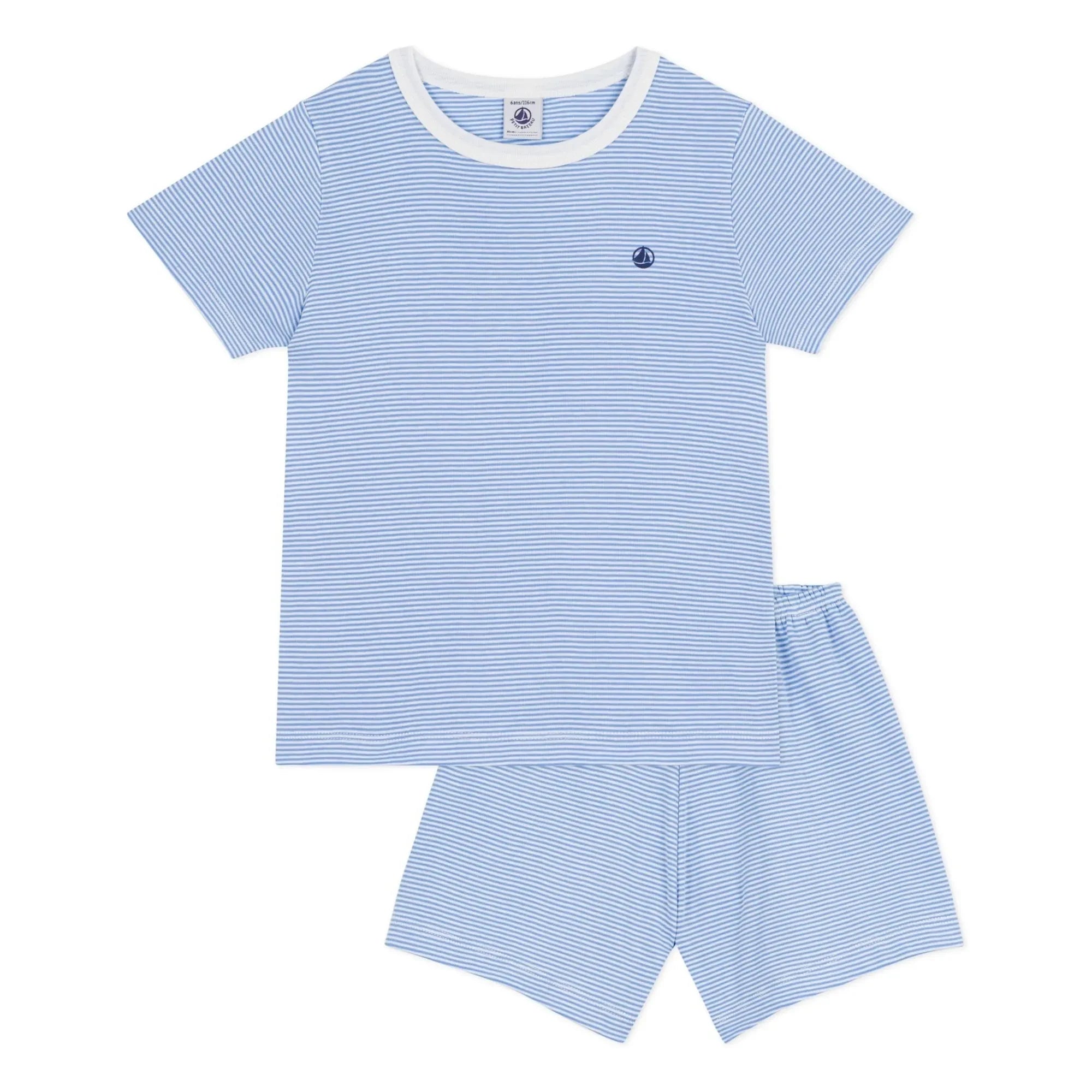 Petit Bateau - Gestreifte Pyjamashorts aus Bio-Baumwolle | Blau