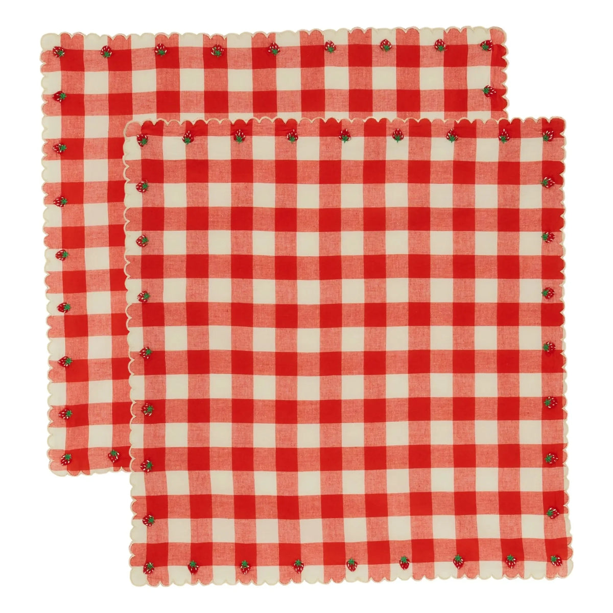 Emile et Ida - Bestickte Serviette | Rot