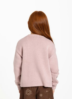 Hundred Pieces - Lacy Thunder Girl Merinowolle Pullover | Hellrosa