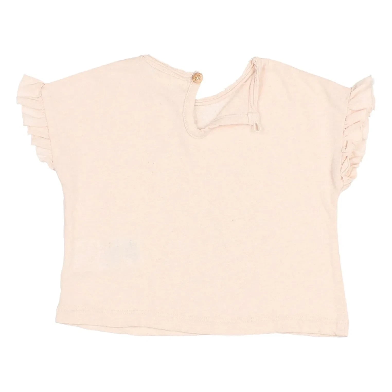 Búho - Baby Leinen Rüschen T-Shirt | Hellrosa