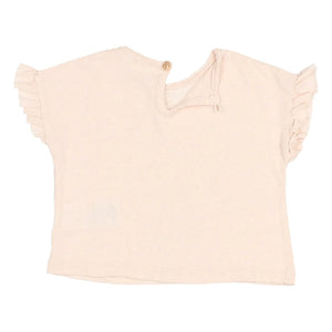 Búho - Baby Leinen Rüschen T-Shirt | Hellrosa