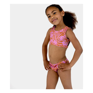 Beach & Bandits - 2-teiliger UV-Schutz-Badeanzug Hibiskus recycelte Faser | Rosa