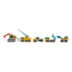 Tender Leaf Toys - Baufahrzeuge - 5er Set