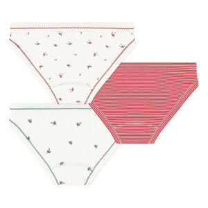 Petit Bateau - 3'lü Çizgili Külot Seti | Beyaz