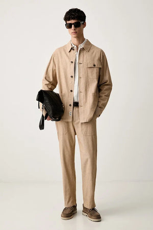 Scotch & Soda erkek pantolon, keten ilaveli