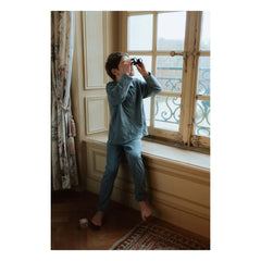 Risu Risu - Nino Bio-Baumwoll-Pyjama | Grau-Grün