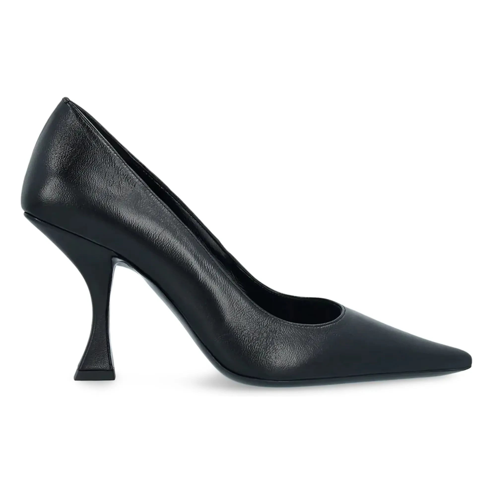 BY FAR - Viva Schuhe mit strukturiertem Lederabsatz | Schwarz