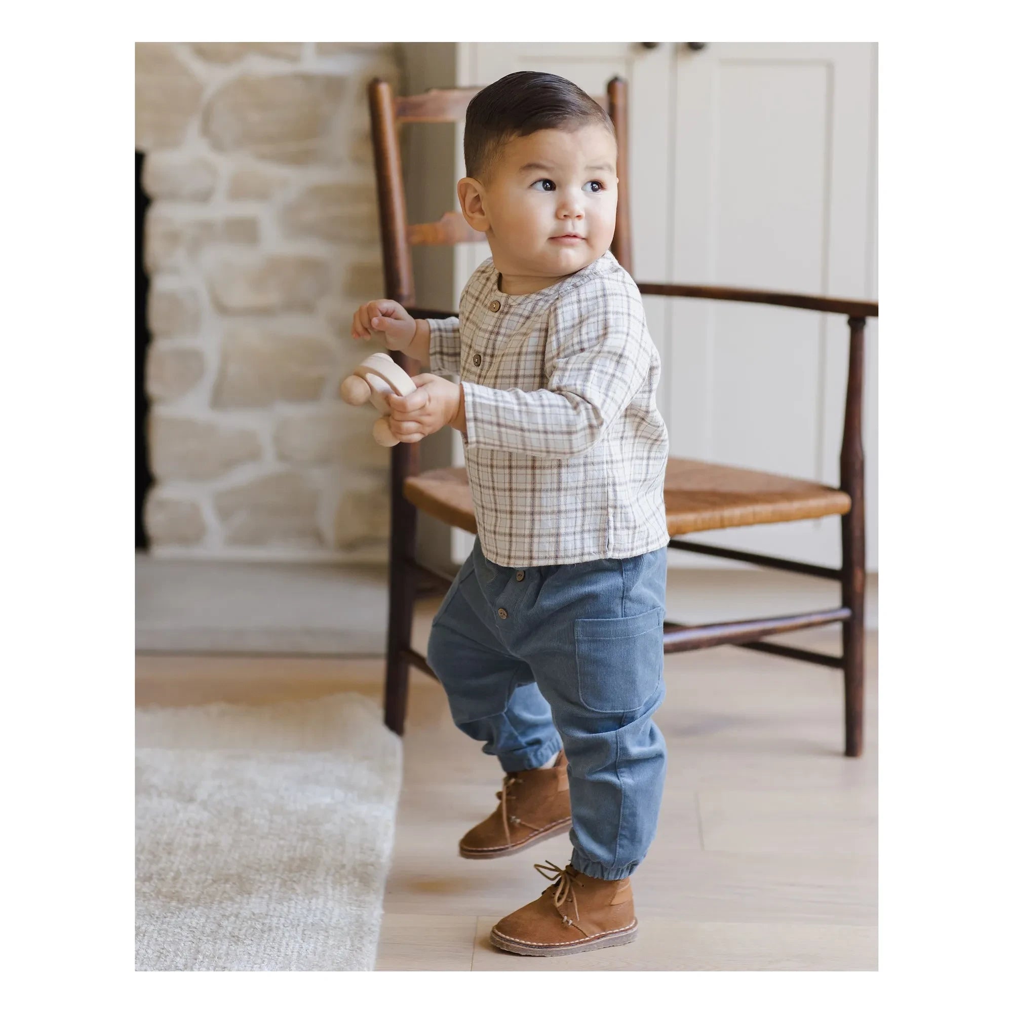 Quincy Mae - Zion Kurta aus organischer Musselin-Baumwolle | Hellblau